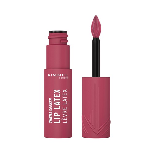 RIMMEL Thrill seeker lip latex tono 300 Main Barra de labios líquida acabado brillo latex 3D.