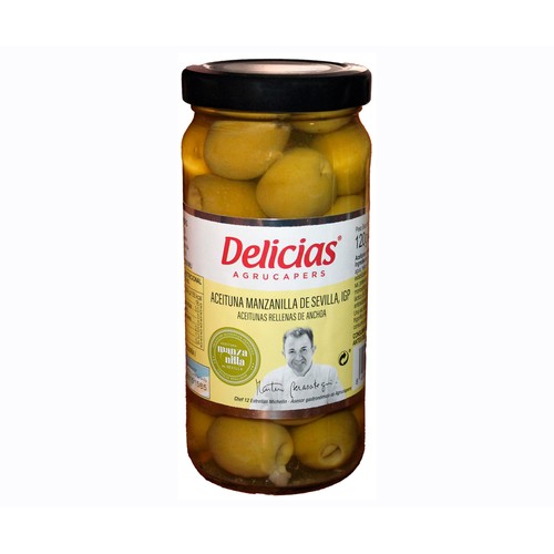 DELICIAS Aceituna manzanilla rellena de anchoa 120 g.