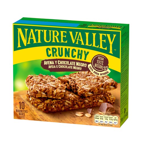 NATURE VALLEY Barritas de cereal con avena y chocolate negro pack 5 uds. 210 g.
