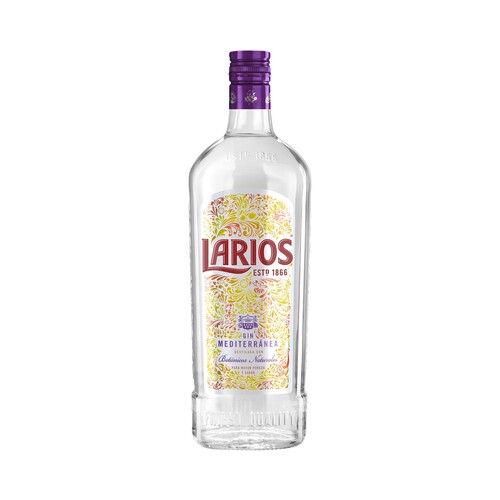 Ginebra mediterránea con doble destilación LARIOS botella de 1 l.