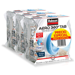 Imagen de Recambio universal en tableta para deshumidificador, RUBSON Aero 360°, 3x450grs.
