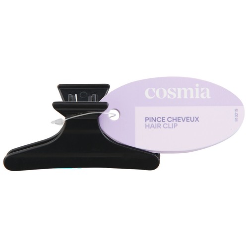 COSMIA Pinza grande para cabello de color negro.