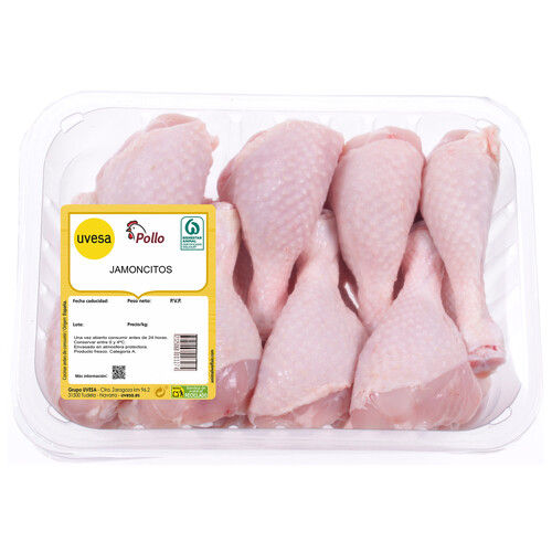 Jamoncitos de pollo blanco con piel Bandeja