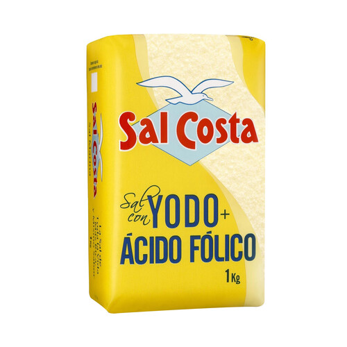SAL COSTA Sal yodada marina con ácido fólico SAL COSTA 1 kg.