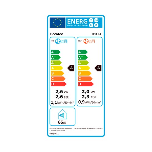 Aire acondicionado portátil CECOTEC Forceclima 9400 Soundless Heating, 9000 BTU, 5 modos, pantalla Led, deshumidificación, área 20m2