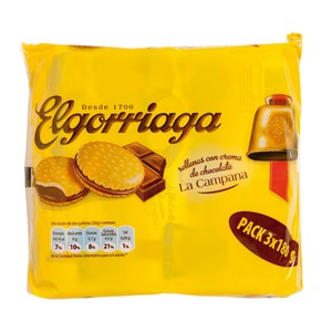 Galletas rellenas de chocolate 180 g.