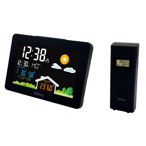 Estación meteologica QILIVE Q.2284, alimentación con pilas, clima en tiempo real.