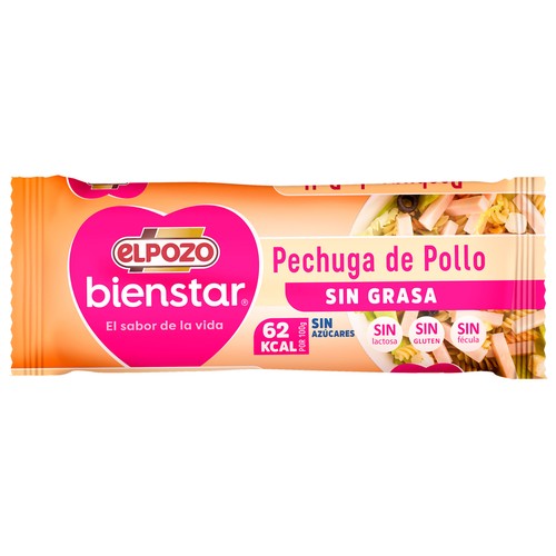 EL POZO Bienstar Pechuga de pollo cocida con sabor ahumado sin grasa ni azúcares 340 g.