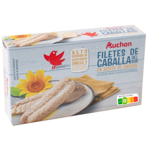 Caballa del Sur en aceite de girasol en filetes PRODUCTO ALCAMPO lata de 65 g.