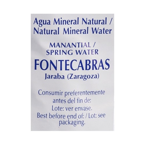 FONTECABRAS Agua mineral garrafa de 5 l.