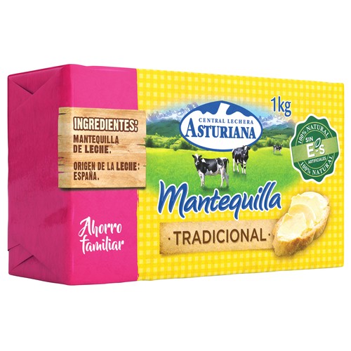CENTRAL LECHERA ASTURIANA Pastilla de mantequilla tradicional CENTRAL LECHERA ASTURIANA 1 kg.