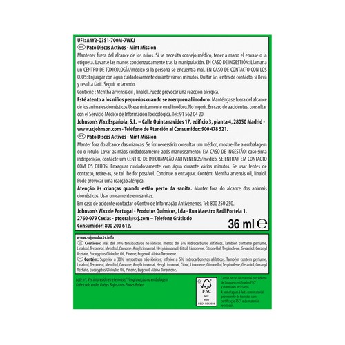 PATO Discos para WC aparato Mint Mission 36ml
