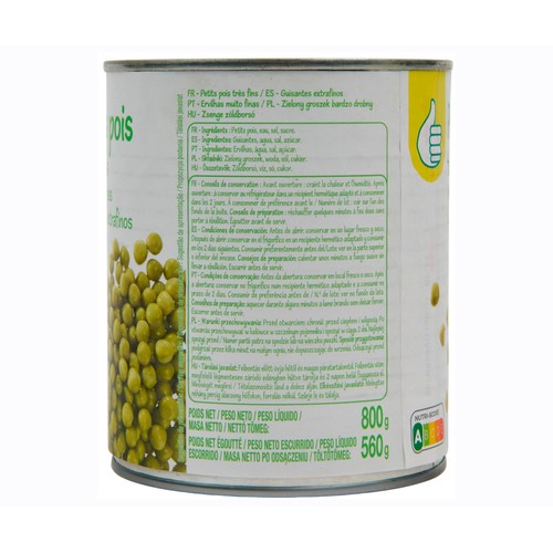 PRODUCTO ECONÓMICO ALCAMPO Guisantes muy finos 560 g.