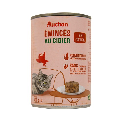 PRODUCTO ALCAMPO Comida para gatos a base de carne de caza 400 g.