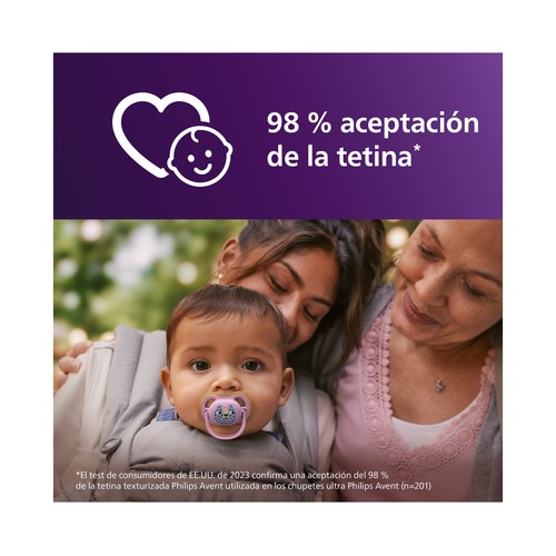 AVENT Ultra air de Philips Chupetes de 6 a 18 meses, con tetina con diseño ortodóntico 2 uds.