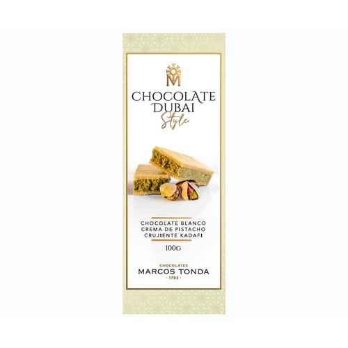 MARCOS TONDA Chocolate blanco Dubai style 100 g.