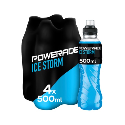 Bebida deportiva POWERADE BLUES botella de  50 centilitros pack de 4 uds.
