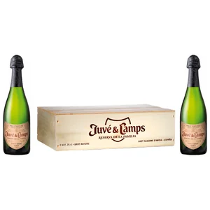 JUVÉ & CAMPS Caja de madera con 2 botellas de cava brut nature gran reserva JUVÉ & CAMPS.