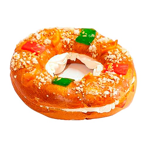 Roscón de reyes mediano relleno de nata 850 g. 