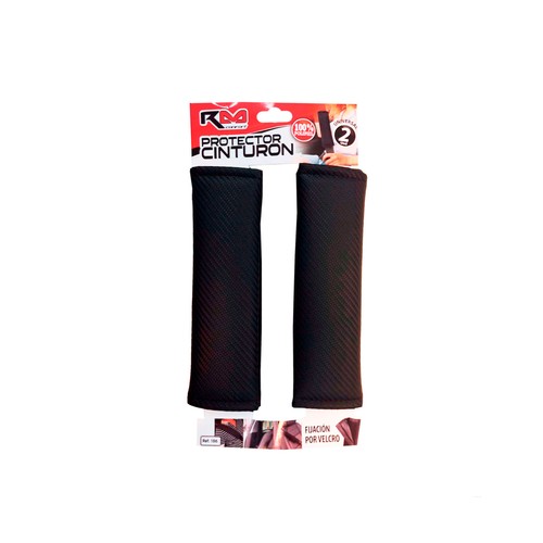 Juego de 2 protectores de cinturon color negro polipiel. ROLMOVIL.