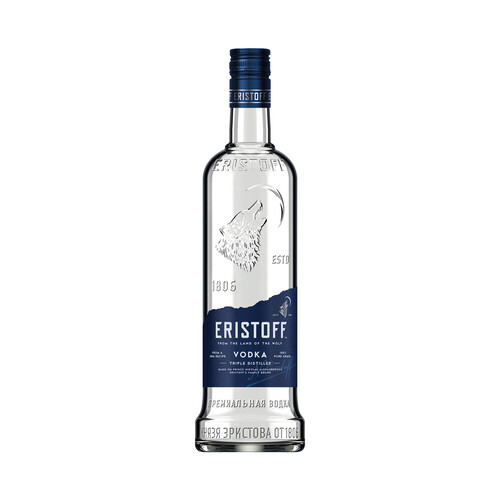 Vodka blanco premium de triple destilación ERISTOFF botella de 70 cl.