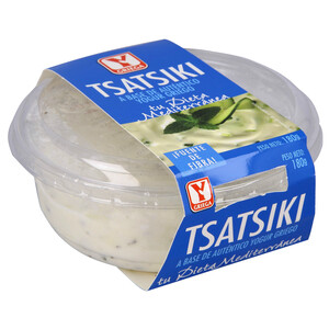 Y GRIEGA Tsatsiki a base de auténtico yogur griego Y GRIEGA 180 g.