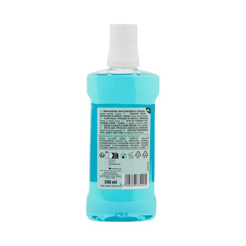 PRODUCTO ALCAMPO Enjuague bucal de uso diario, acción protectora y sabor menta 500 ml.
