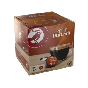 PRODUCTO ALCAMPO Café molido de tueste natural, Petit Déjeuner, en cápsulas Intensidad 6 P`RODUCTO ALCAMPO 16 uds. 112 g.