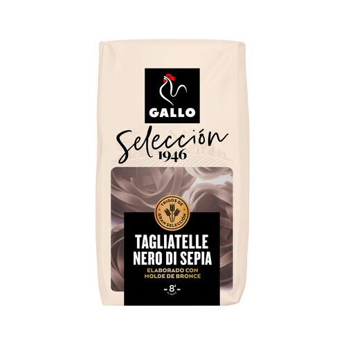 GALLO Tagliatelle , pasta de sémola de trigo duro de calidad superior con tinta de calamar GALLO paquete de 250 gramos