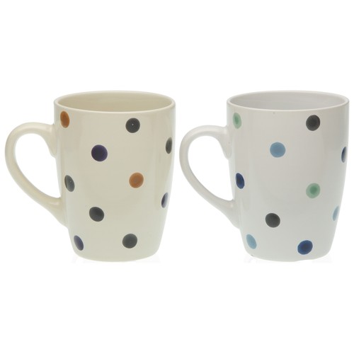 Surtido de tazas de diferentes colores diseño Lunares, VERSA.