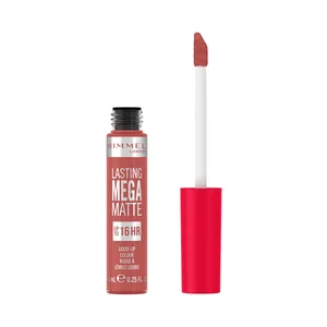 RIMMEL Lasting mega matte Pintalabios líquido de larga duración (16 horas) con acabado mate, tono 200 Pink blink