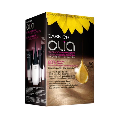 GARNIER Olia Tinte de pelo permanente color rubio claro 8.0.