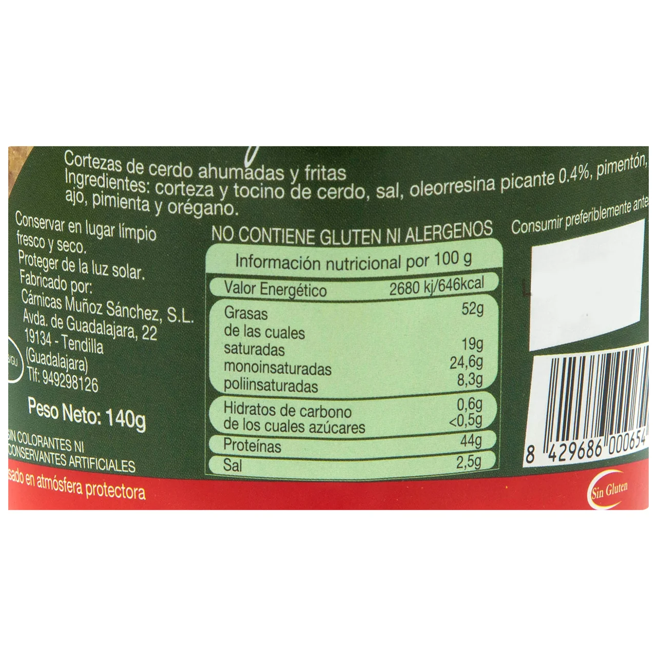 Torreznos fritos picantes 140 g.