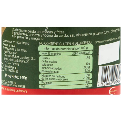 TENDILLA  Torreznos fritos picantes 140 g.