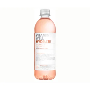 VITAMIN WELL Bebida sin gas sabor fresa y ruibarbo con vitamina C y D, cinc y biotina 50 cl.