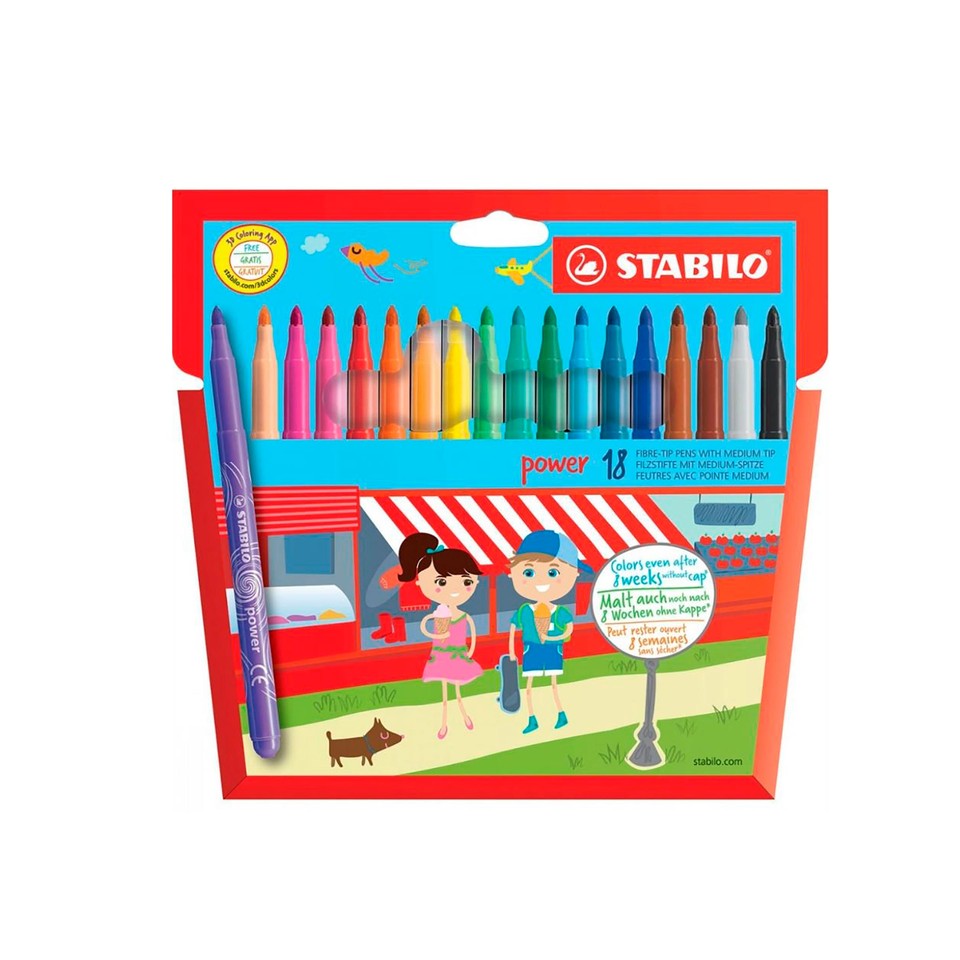 Pack De 18 Rotuladores Janod De Larga Duración, Punta Cónica Bloqueada, Tinta Lavable, Ideal Para Niños De 3 Años En Adelante