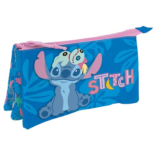 Estuche portatodo 3 zip. LILO AND STITCH