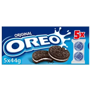 OREO Original Galletas de chocolate rellenas de crema de vainilla 5 uds. 44 g.