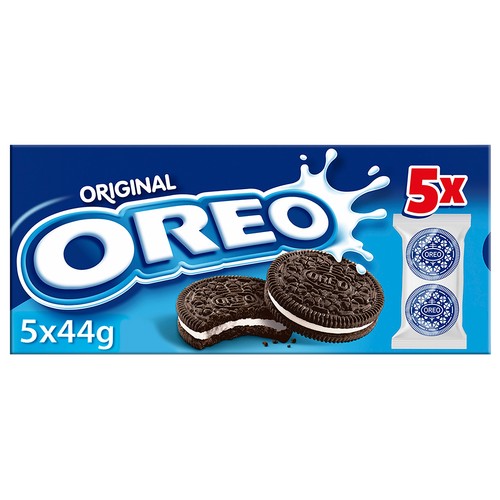 OREO Original Galletas de chocolate rellenas de crema de vainilla 5 uds. 44 g.