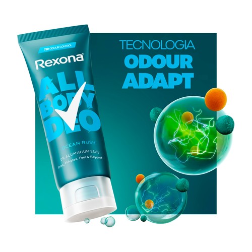 REXONA Men ocean rush Desodorante en crema para hombre, para todo el cuerpo 75 ml.