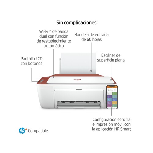 Impresora Multifunción HP DeskJet 2723e, WiFi, 6 meses Instant Ink con HP+