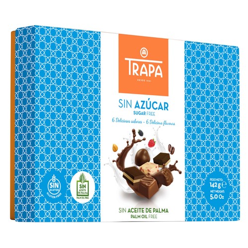 TRAPA  Surtido 6 bombones sin azúcar 142 g.