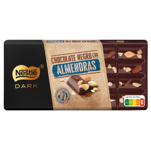 NESTLÉ Dark Chocolate negro con almendras 150 g.