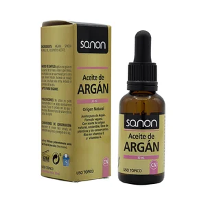 SANON Aceite de argán de origen natural con acción hidratante y revitalizante, para todo tipo de pieles SANON 30 ml.