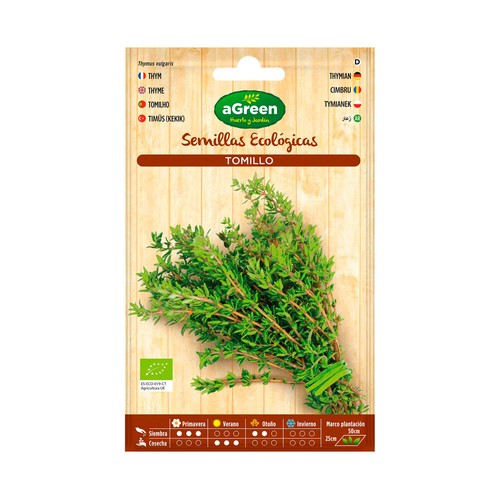Semillas ecológicas para plantar tomillo HA-HUERTO Y JARDÍN 0.18 gramos.