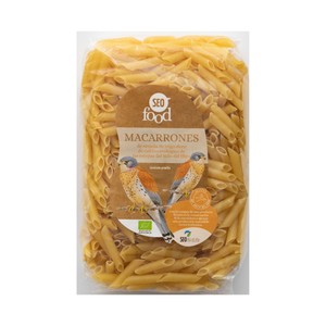 SEO FOOD Macarrones de sémola de trigo duro ecológica 500 g.