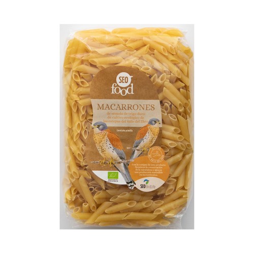SEO FOOD Macarrones de sémola de trigo duro ecológica 500 g.