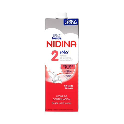 NIDINA 2 Leche líquida (2) de continuación, a partir de 6 meses 1 l.