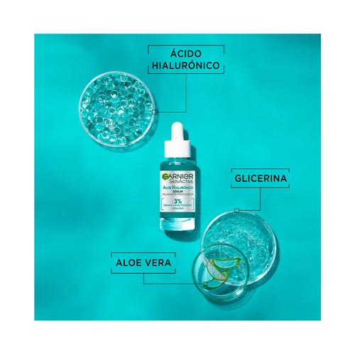 GARNIER Skin active Sérum hidratante y rellenador con aloe vera y ácido Hialurónico 30 ml.