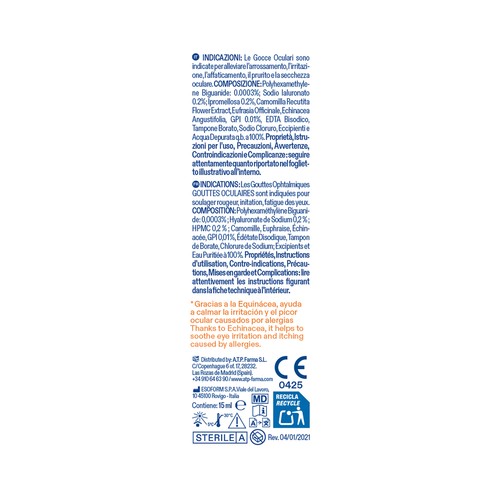 SENTI2 Gotas oculares adecuadas para alergias 15 ml.